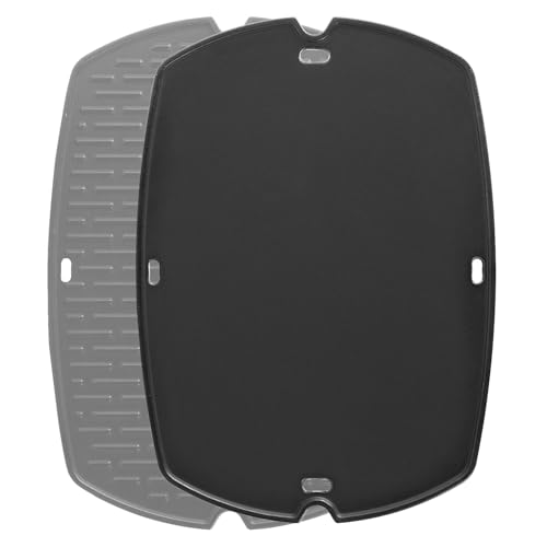 Grillflame 6506 Griddle Replacement Parts for Weber Q 300 Q3200 Q320 Q 3200 Q 320 Q3000 Q300 Q3100 Reversible Full Size Q Griddle Plate Larger Q3 Series Cast Iron Flat Top Insert 57060001 57067001 - Image 1
