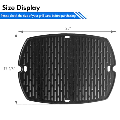 Grillflame 6506 Griddle Replacement Parts for Weber Q 300 Q3200 Q320 Q 3200 Q 320 Q3000 Q300 Q3100 Reversible Full Size Q Griddle Plate Larger Q3 Series Cast Iron Flat Top Insert 57060001 57067001 - Image 4