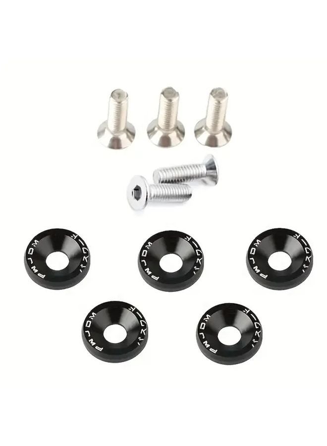 JDM Car Modification Washers Silvery License Plate Bracket Decorative Screws 5Pcs - Image 3