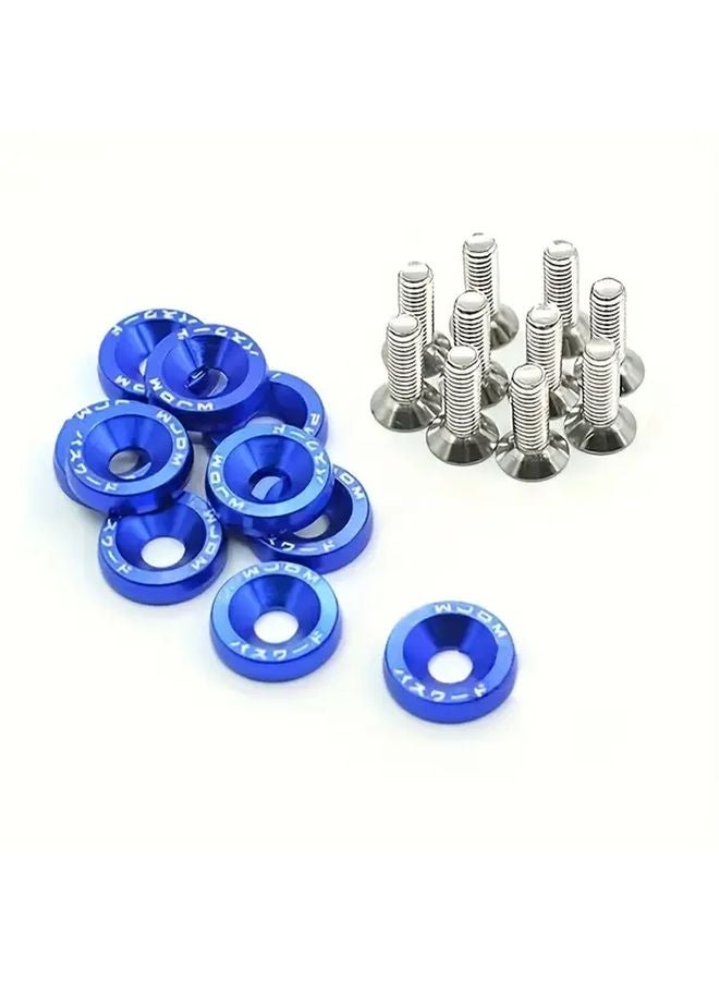 JDM Car Modification Washers Silvery License Plate Bracket Decorative Screws 5Pcs - Image 2