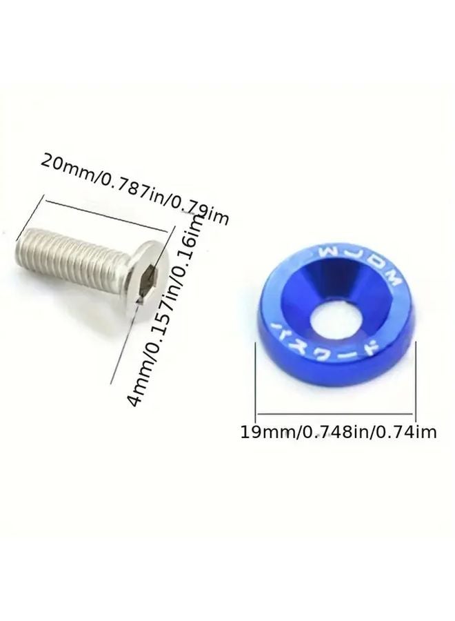 JDM Car Modification Washers Silvery License Plate Bracket Decorative Screws 5Pcs - Image 4