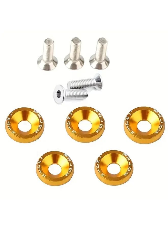 JDM Car Modification Washers Silvery License Plate Bracket Decorative Screws 5Pcs - Image 5