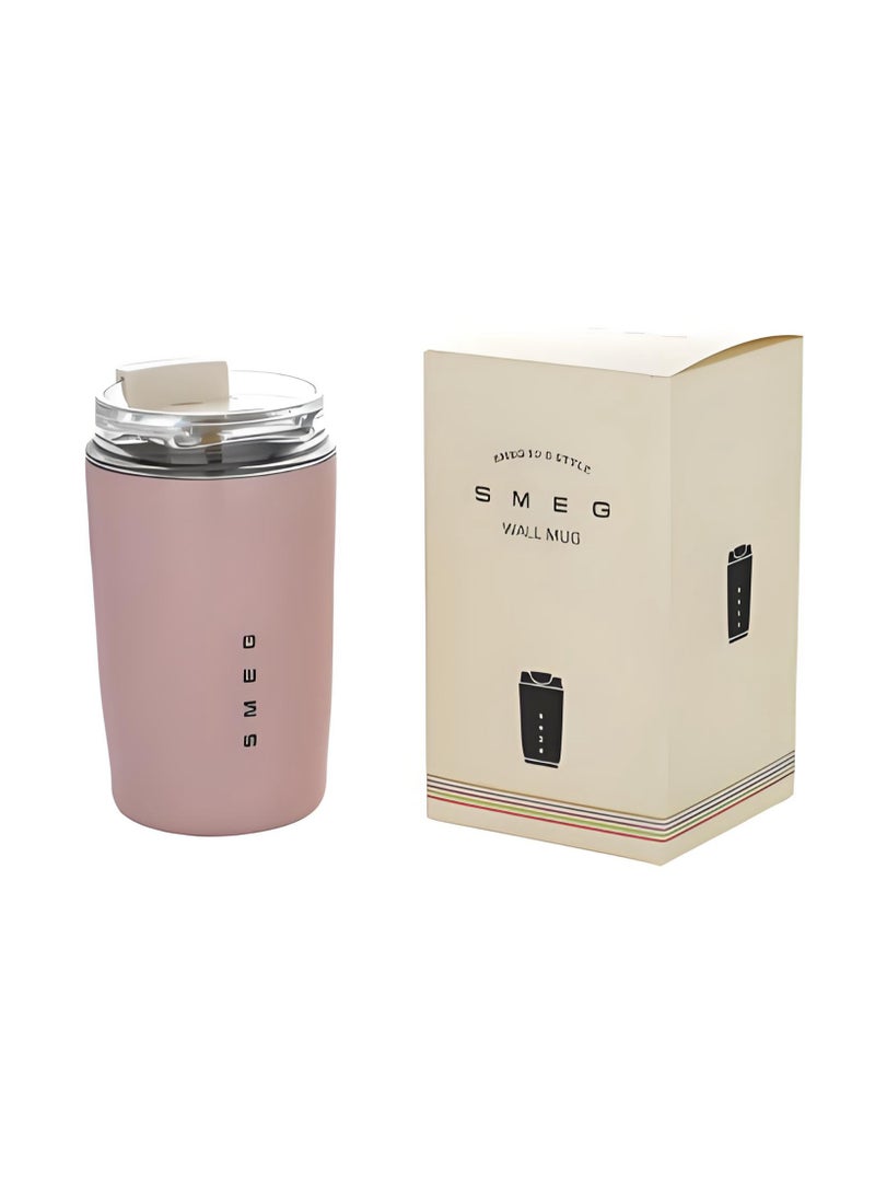 سميج كوب مشروبات 320 مل كوب شرب محمول للسيارة مصنوع من الفولاذ المقاوم للصدأ مانع للتسرب 320 مل ترمس قهوة (وردي) - Image 5