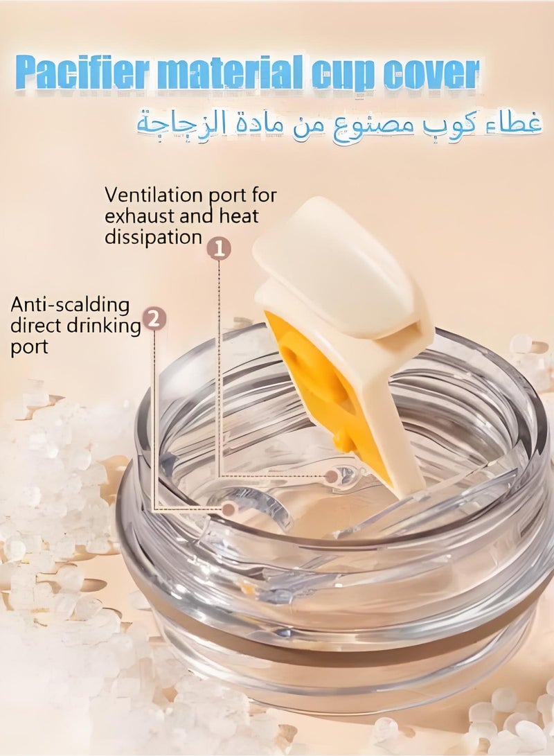 سميج كوب مشروبات 320 مل كوب شرب محمول للسيارة مصنوع من الفولاذ المقاوم للصدأ مانع للتسرب 320 مل ترمس قهوة (وردي) - Image 2