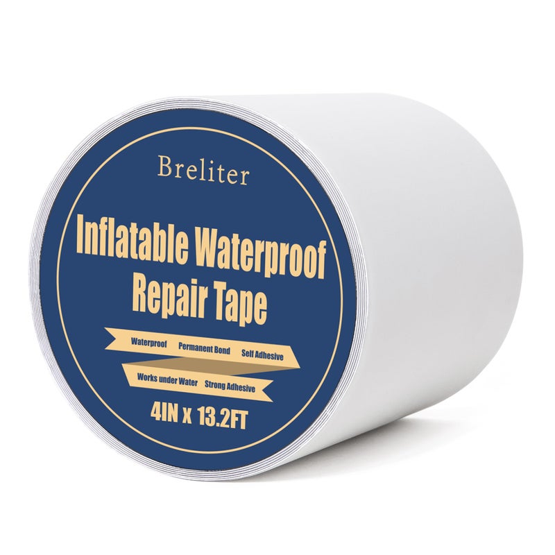 Breliter Inflatable Waterproof Repair Tape - Waterproof TPU Patch Repair Kit, Sealing Repair Tape for Air Mattress, Bounce House, Inflatable Toys, Swimming Ring - 4in x 6.6ft - Image 1
