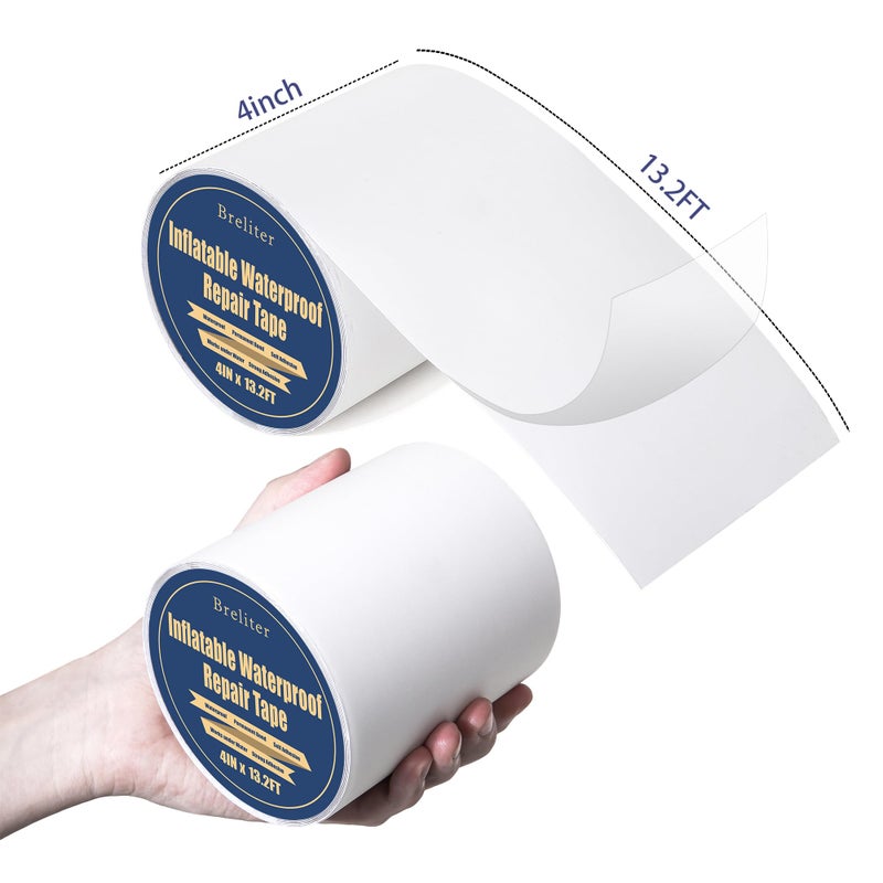 Breliter Inflatable Waterproof Repair Tape - Waterproof TPU Patch Repair Kit, Sealing Repair Tape for Air Mattress, Bounce House, Inflatable Toys, Swimming Ring - 4in x 6.6ft - Image 2