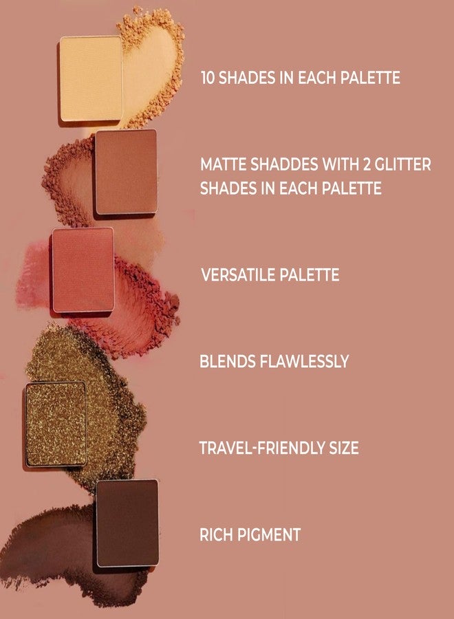 JUST GOLD Justgold Master Professional Collection 10 Color Eyeshadow Palette Highly Pigmented Blendable Long Lasting Matte and Matte Shade included 2 glitter colors For Party for Women Girls (#561-01) - Image 2