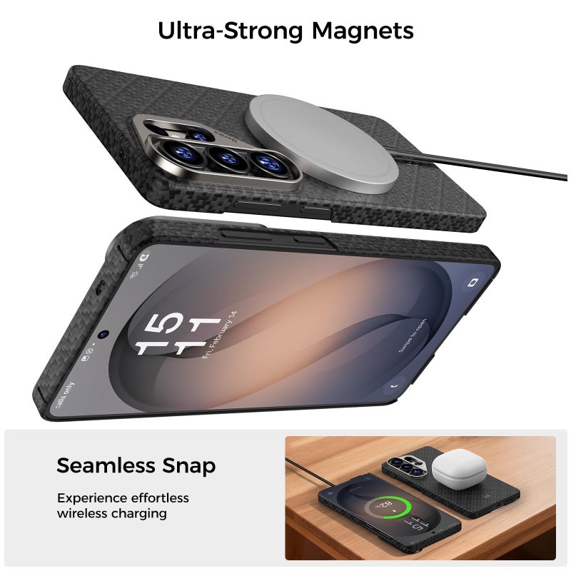 Benks حافظة BENKS S26 Ultra، حافظة ArmorGrid ArmorAir لهاتف Samsung Galaxy S26 Ultra متوافقة مع MagSafe، حافظة فائقة النحافة وخفيفة الوزن بتصميم بسيط مصنوعة من مادة Dupont Kevlar، حماية كاميرا من الألمنيوم - Image 5