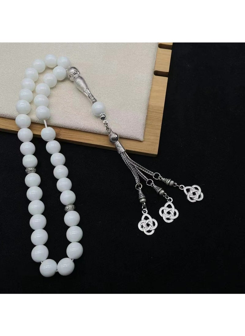 Shero - 33 Pieces 10mm China White Beads Tasbih - Image 1