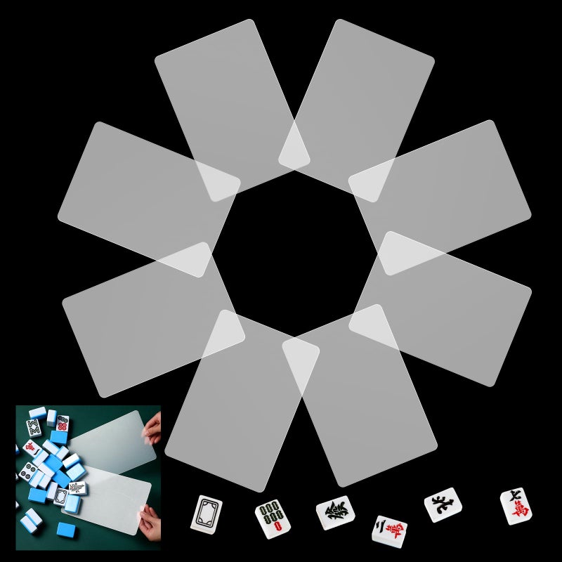Seenelling 8 Pcs Mahjong Tile Mixer Shuffler for Mixing and Shuffling Tiles Plastic Game Accessories Gifts for Mahjong Lovers Playing Game Clear - Image 3
