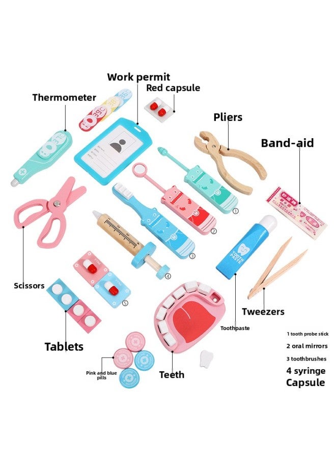 Wooden Baby Children's Medical Tools Play House Simulation Doctor Toy Set Girl Nurse Bag Doctor Toy-Color:Fun Bag A - Image 4