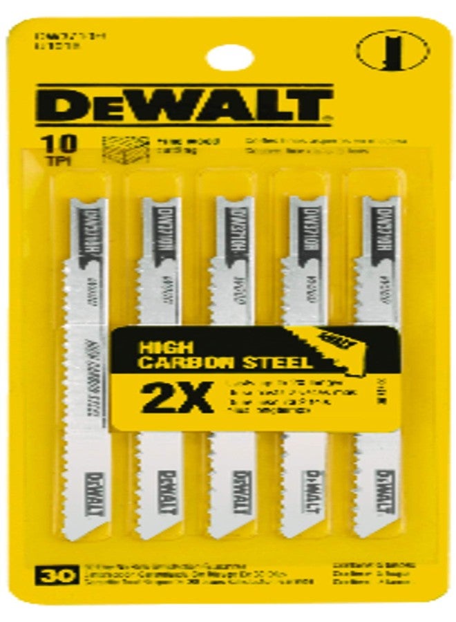 DEWALT DW3710H 4-Inch 10 TPI Fine Smooth HCS U-Shank Woodcutting Jig Saw Blade (5-Pack) - Image 2