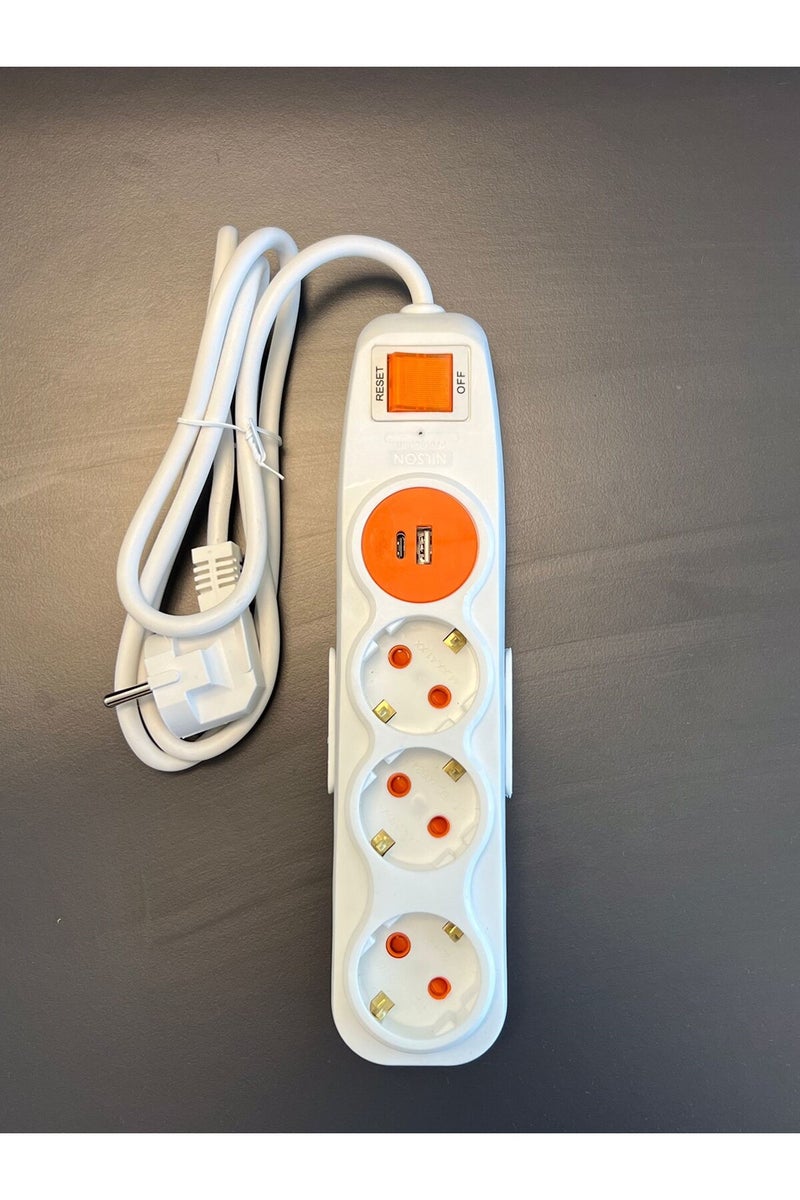1.5 Meter Cable Current Protected 3-piece Group Socket - U+c-type - Image 1
