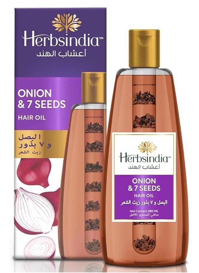 Herbsindia Herbsindia Onion& 7 Seeds Hair Oil 280Ml  - Image 1