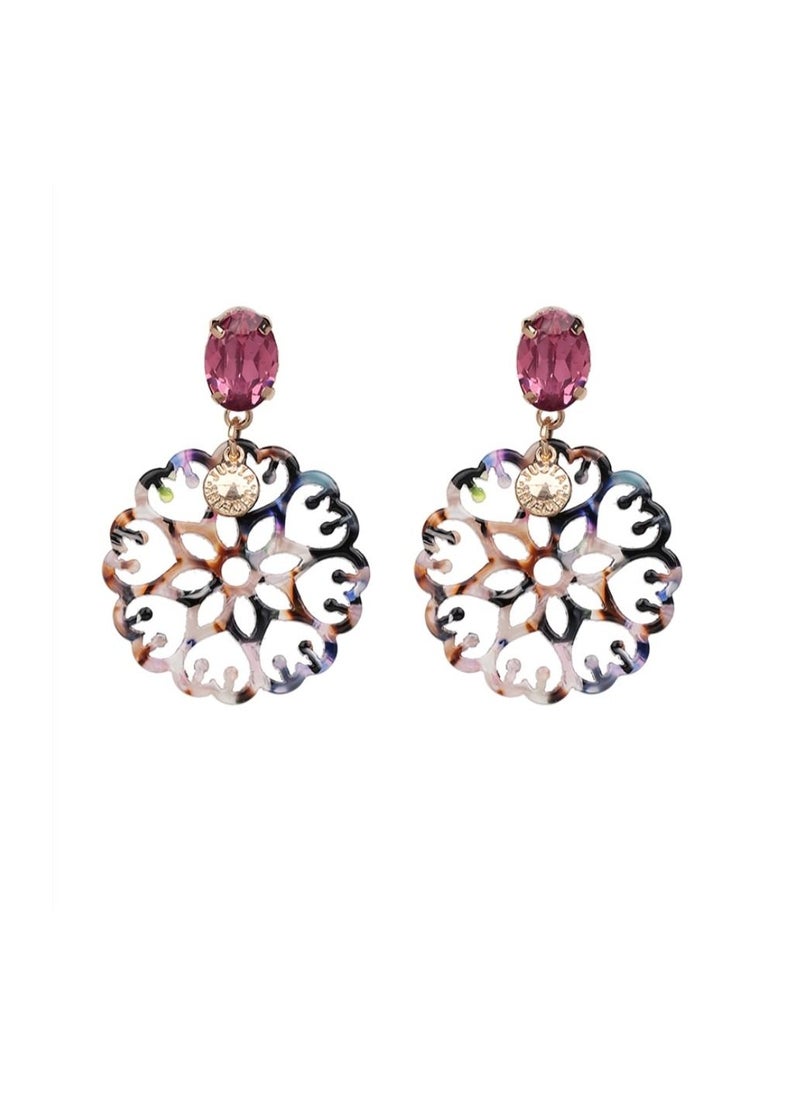 Glamsouq - MULTICOLOR WOMEN STATEMENT EARRINGS - Image 1