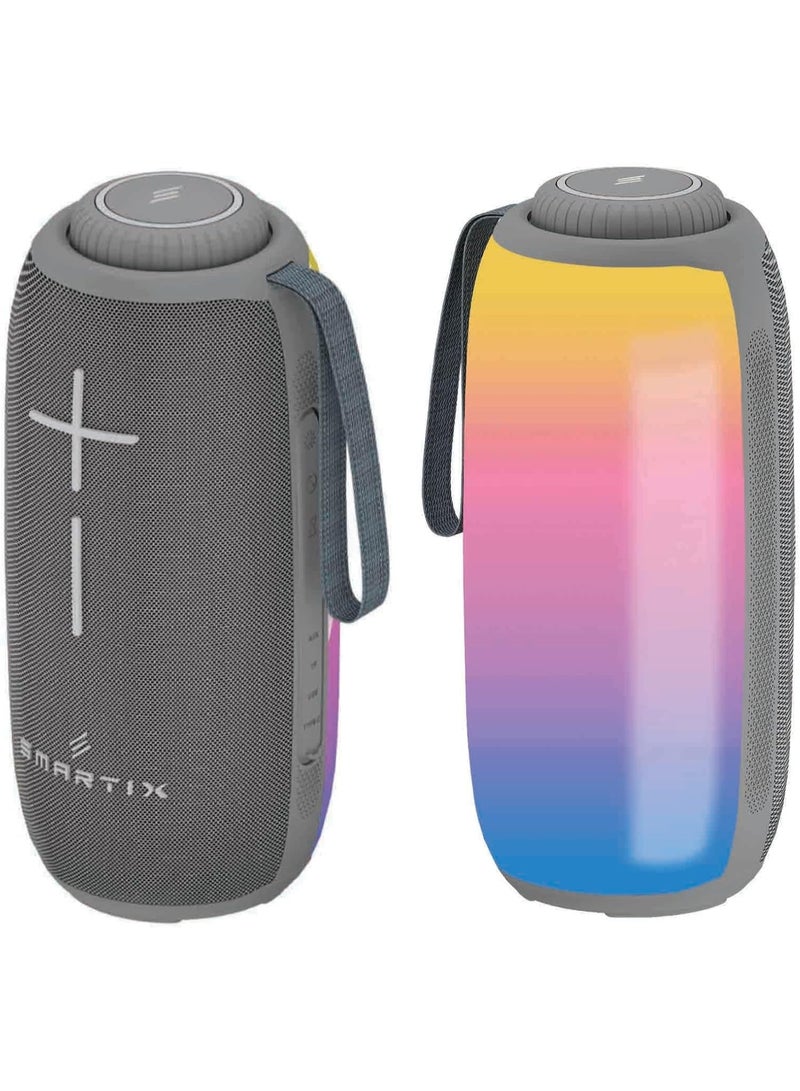 Smartix SoundPod Up Portable Bluetooth Speaker, IPX5 Water Resistant, 10 Meters Transmission, Bluetooth V5.3, Dual Pairing, RGB Light, Support SD Card, AUX, FM Radio (Tower RGB, Grey) - Image 4