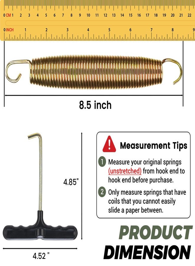 LOIUO Trampoline Springs Replacement 3.5" to 8.5" Galvanized Steel Heavy Duty High Tensile Universal Trampoline Accessories with T-Hook Tool, 12 to 48 Pack - Image 2