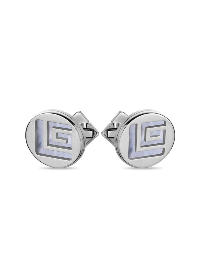 Guy Laroche Thibault Silver Stainless Steel Cufflinks for Men - Image 3