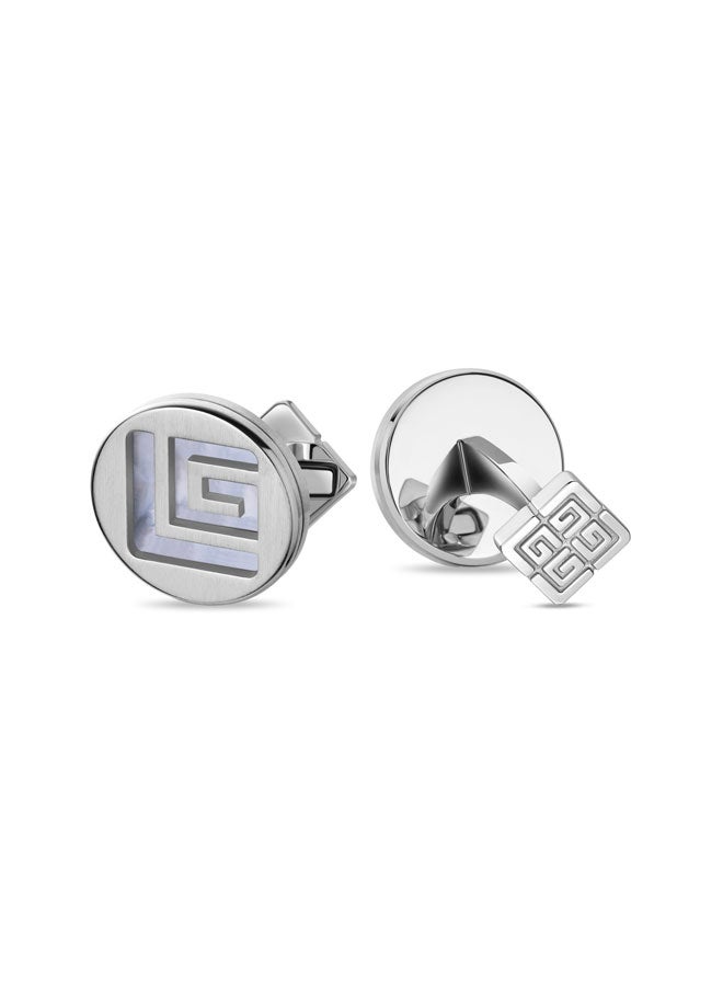 Guy Laroche Thibault Silver Stainless Steel Cufflinks for Men - Image 2