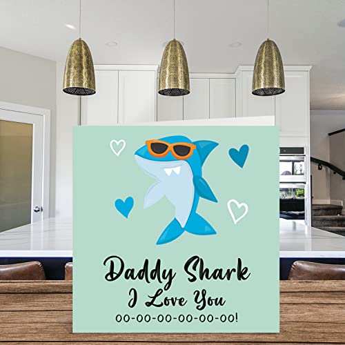 Stuff4 Daddy Fathers Day Card - Daddy Shark - Birthday Cards for Dad from Daughter Son, Happy Birthday, Toddler Baby 1st Father's Day, 5.7 x 5.7 Inch Seasonal Dad Papa Pops Papa Funny Greeting Cards - Image 3