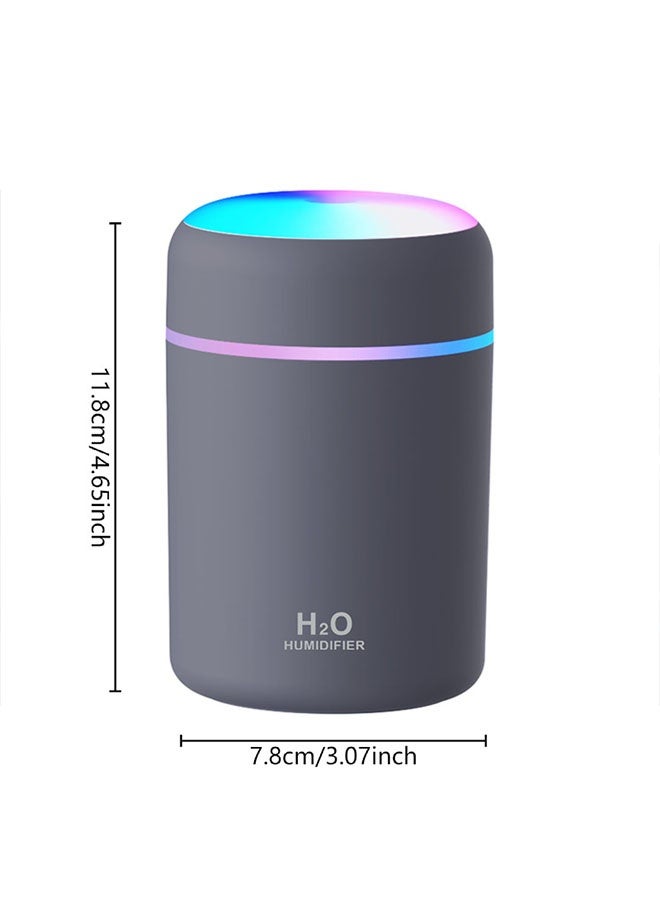 Luminous LED Electric Steam Diffuser, Mini USB Air Humidifier, Ultrasonic Purifier, Aroma Diffuser Steam and Mist Maker for Desk, Bedroom, Office and Travel, Grey - Image 5