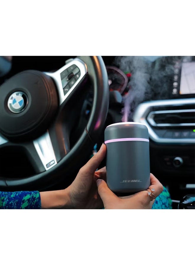 Luminous LED Electric Steam Diffuser, Mini USB Air Humidifier, Ultrasonic Purifier, Aroma Diffuser Steam and Mist Maker for Desk, Bedroom, Office and Travel, Grey - Image 3