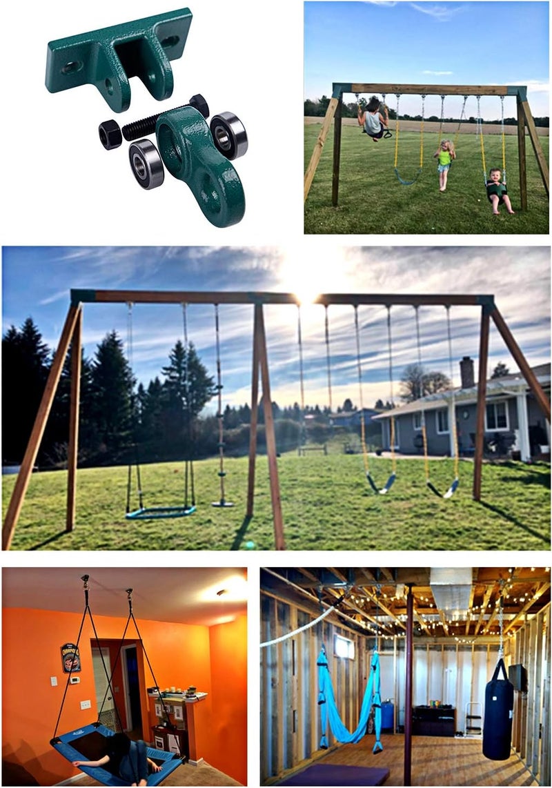 ABUSA Heavy Duty Black Swing Hangers Screws Bolts Included Over 5000 lb Capacity Playground Porch Yoga Seat Trapeze Wooden Sets Indoor Outdoor (4 Pack) - Image 5