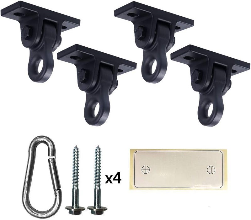 ABUSA Heavy Duty Black Swing Hangers Screws Bolts Included Over 5000 lb Capacity Playground Porch Yoga Seat Trapeze Wooden Sets Indoor Outdoor (4 Pack) - Image 1