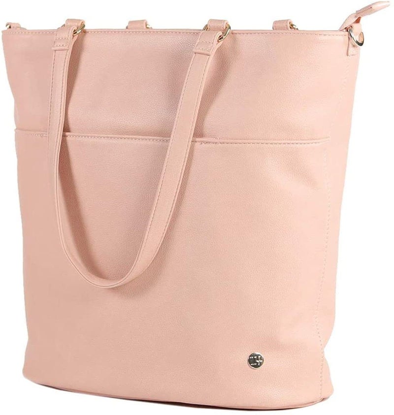 Little Unicorn Citywalk Tote â€“ Diaper, Work, Travel Bag with Changing Pad - Premium Vegan Leather â€“ 6 Interior Pockets â€“ Wipes Clean Inside & Out (Blush) - Image 4