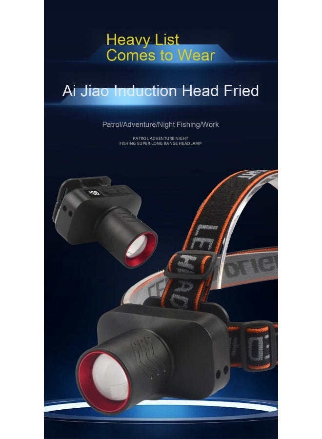 NIBEMINENT White Laser Smart Digital Display Inductive Headlamp