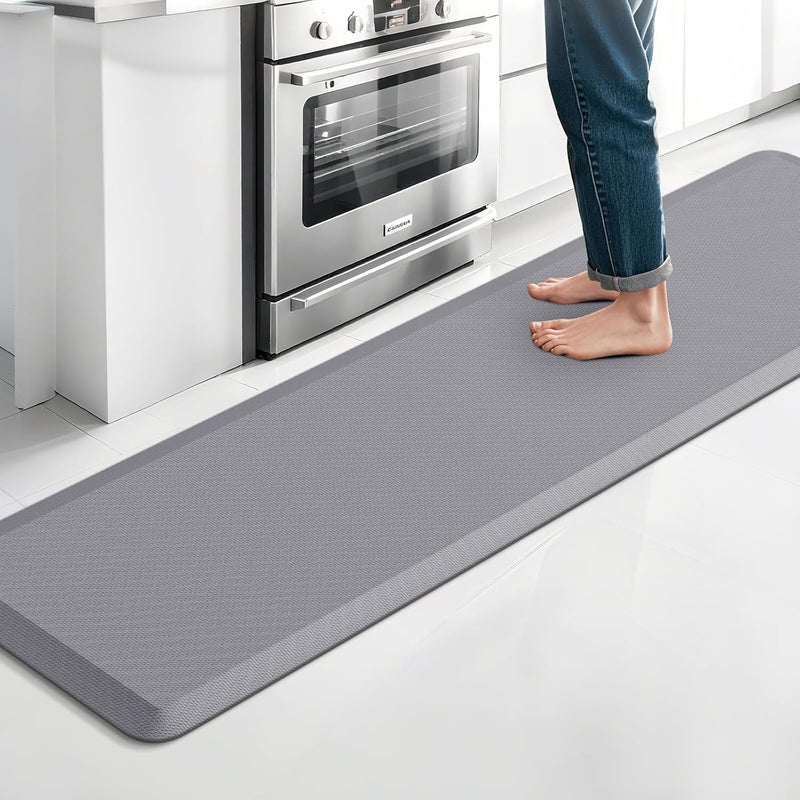 TranquilRelax Kitchen Mat, Thick Floor Comfort Anti-Fatigue Mat, Non-Slip, Water Resistant, Stain Resistant, Easy Clean, for Kitchen, Sink, Office,Home (17.3''x60'', Grey) - Image 1