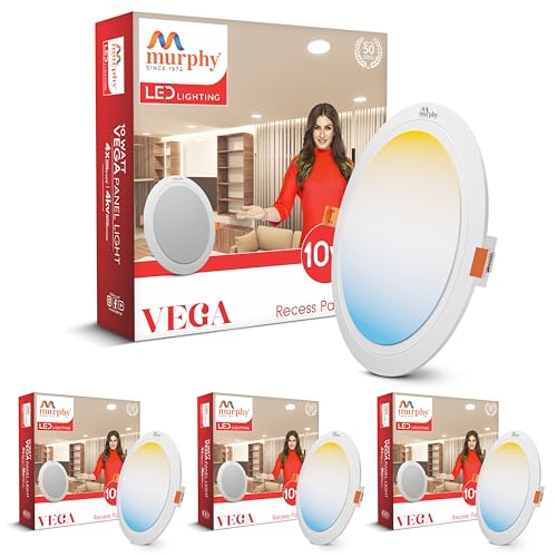Murphy Aluminium 10 Watts Vega 3-In-1 Round Led Panel Ceiling Color Changing Light (Cool White/Warm White/Natural White) - Pack Of 4 - Image 1