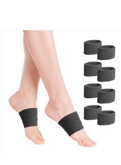Copper Compression Arch Supports - 4 Pair Plantar Fasciitis Relief Sleeves for Heel Pain, Flat Feet - Infused Arch Support Bands for Women and Men