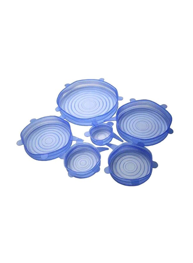 NIBEMINENT 6-Piece Silicone Stretch Lids Blue 140grams - Image 1