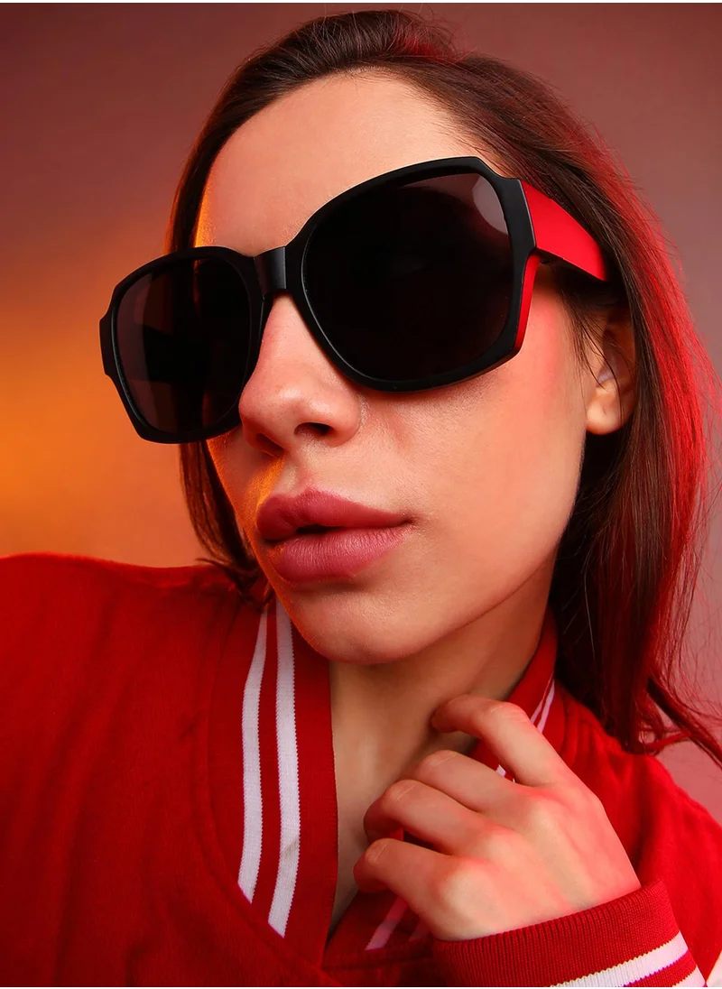 Haute Sauce Foldable Oversized Sunglasses - Black