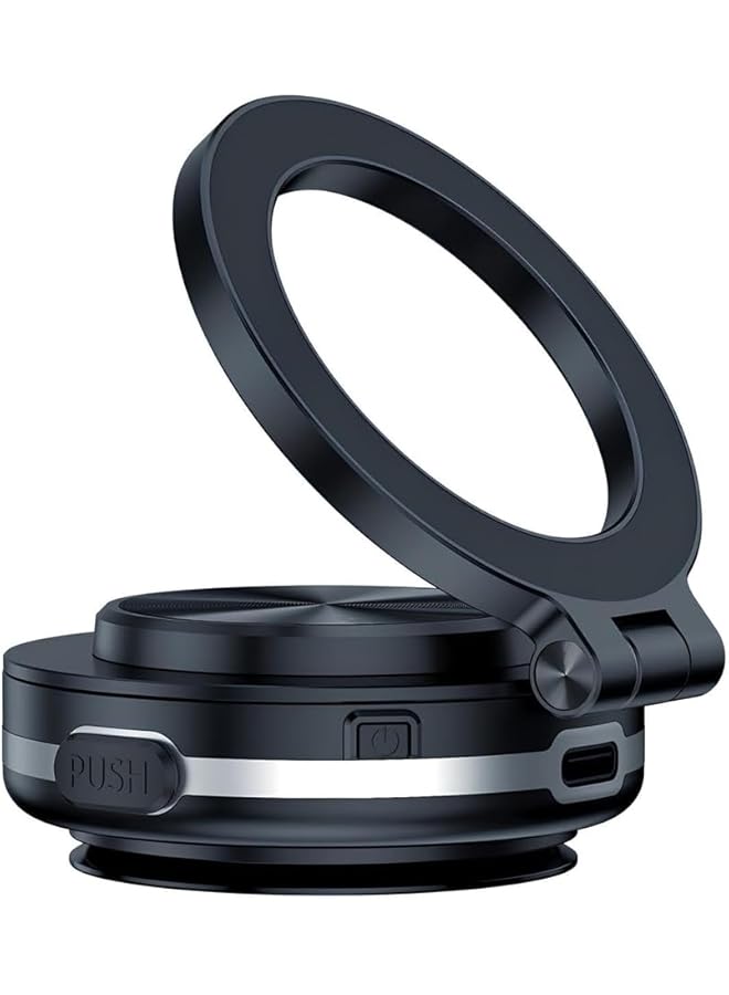 Green Tiger Magnetic Vacuum Suction Car Phone Holder Mount C1, 360° Rotating Strong Suction for Car Kitchen Mirror Gym Bath Shower & All Smooth Surface, Compatible with iPhone & Android (Black) - Image 1