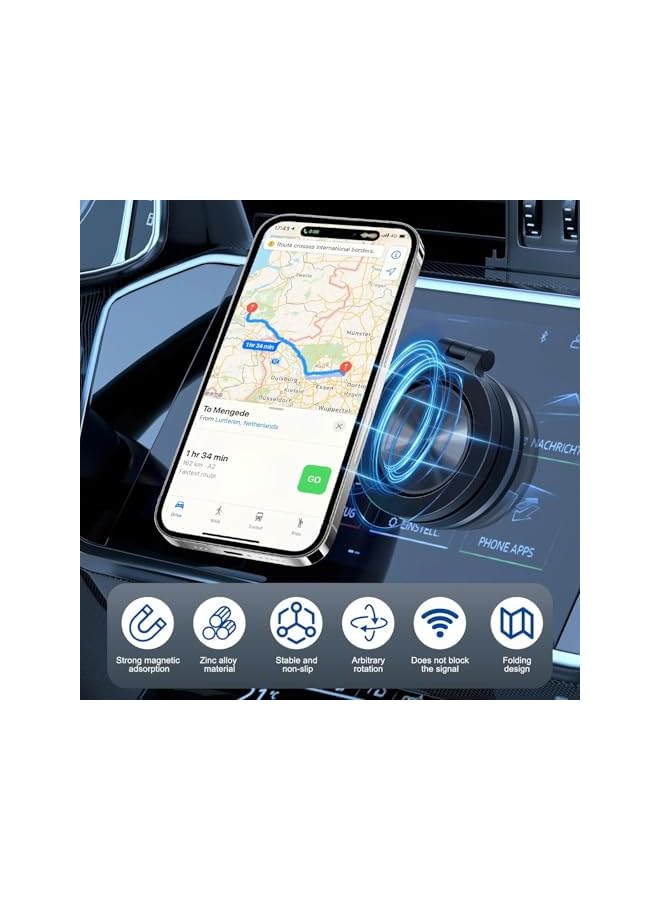 Green Tiger Magnetic Vacuum Suction Car Phone Holder Mount C1, 360° Rotating Strong Suction for Car Kitchen Mirror Gym Bath Shower & All Smooth Surface, Compatible with iPhone & Android (Black) - Image 4