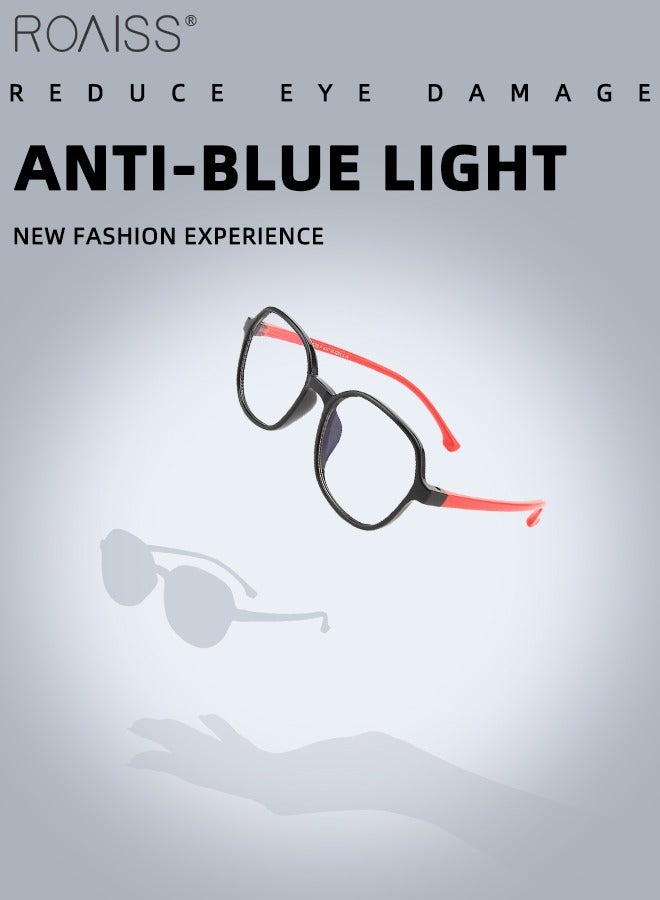roaiss Kids Blue Light Blocking Glasses, Anti Eyestrain Computer Glasses, Gaming Eyewear UV400 Protection with Light Weight TR90 Frame for Boys Girls and Children Age 3-12, Black and Red  - Image 3