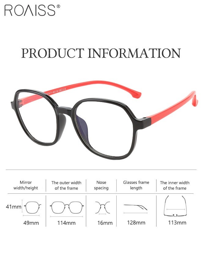 roaiss Kids Blue Light Blocking Glasses, Anti Eyestrain Computer Glasses, Gaming Eyewear UV400 Protection with Light Weight TR90 Frame for Boys Girls and Children Age 3-12, Black and Red  - Image 4