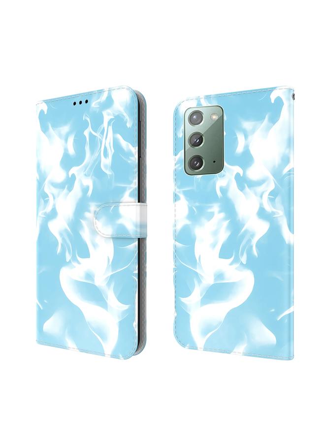 اس-توب جراب لهاتف Samsung Galaxy Note20، جراب جلدي قلاب أفقي بنمط ضباب سحابي مع حامل وفتحة بطاقة ومحفظة - Image 2