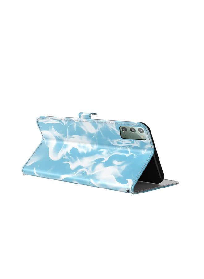 اس-توب جراب لهاتف Samsung Galaxy Note20، جراب جلدي قلاب أفقي بنمط ضباب سحابي مع حامل وفتحة بطاقة ومحفظة - Image 4