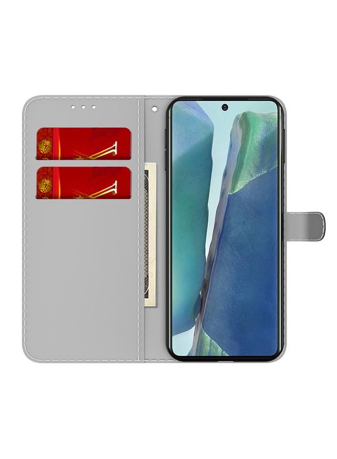 اس-توب جراب لهاتف Samsung Galaxy Note20، جراب جلدي قلاب أفقي بنمط ضباب سحابي مع حامل وفتحة بطاقة ومحفظة - Image 3