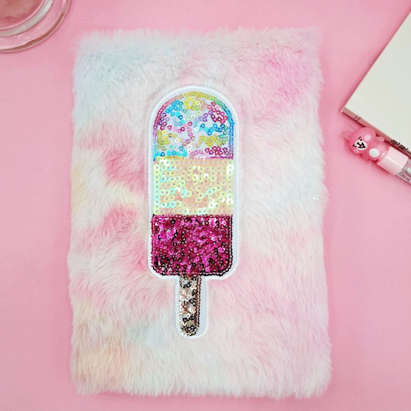 Cartoon Ice Cream Sequin Notebook Kidsren'S Handmade Diy Notebook Creative Colorful Notepad Handbook - Image 5