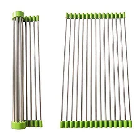PRABODH Stainless Steel Role up Kitchen Sink Fruit and Vegetable Drying Drain RackFolding Sink Drying Rack Pack of 1 - Image 2