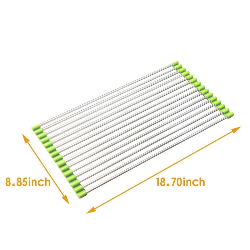 PRABODH Stainless Steel Role up Kitchen Sink Fruit and Vegetable Drying Drain RackFolding Sink Drying Rack Pack of 1 - Image 5