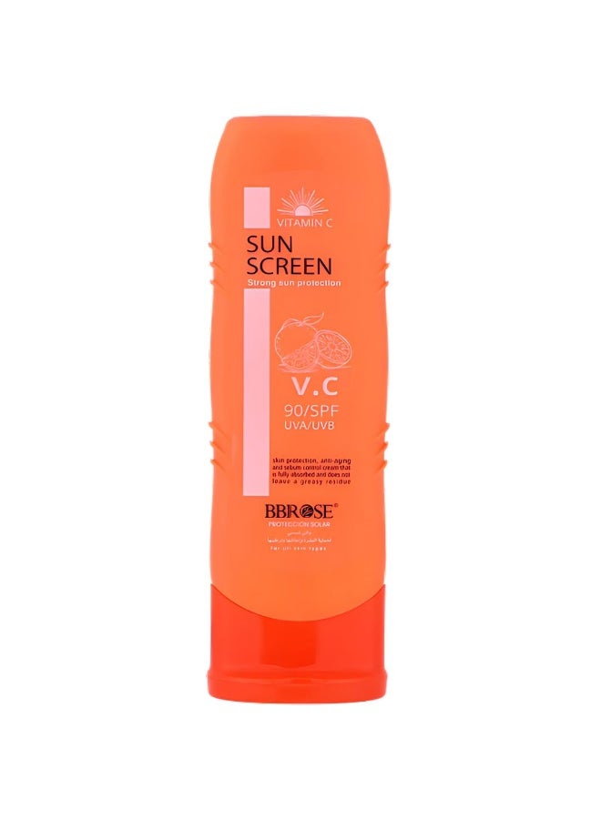 BBROSE Vitamin C Sunscreen SPF 90 125ml | Broad Spectrum UVA/UVB Protection | Anti-Aging & Sebum Control | Lightweight, Non-Greasy & Fast-Absorbing Sun Protection Cream - Image 1