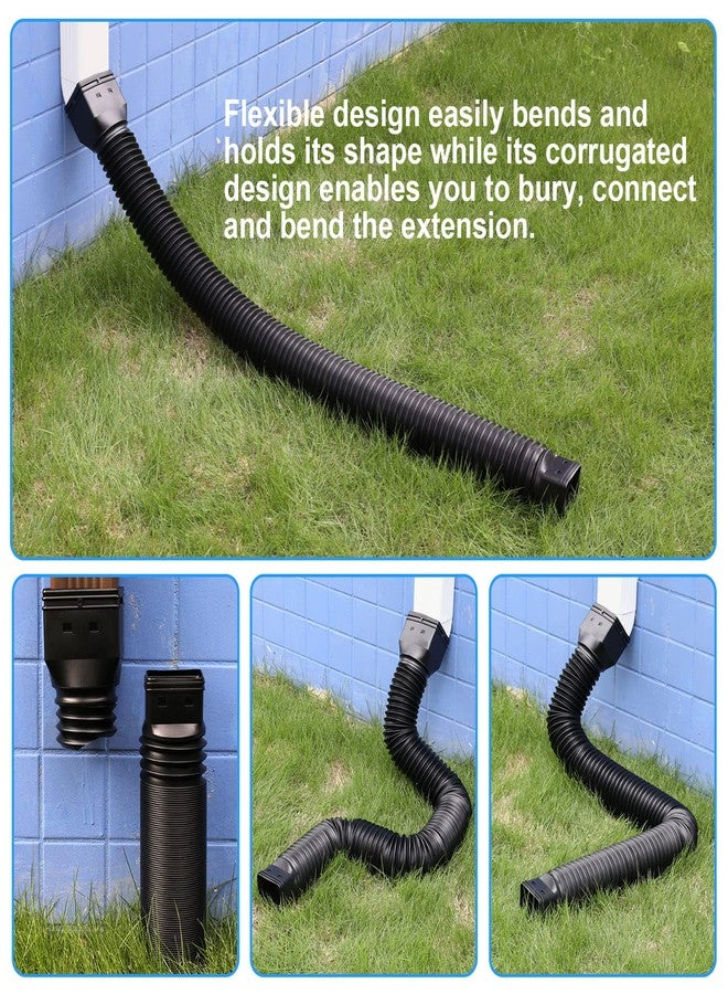 plusgutter 11.3ft Gutter Downspout Extensions, Flexible Drain Downspout Extender, Down Spout Drain Extender, Gutter Connector Rain Water Drainage, Extendable from 2.6ft to 11.3ft (Black) - Image 4