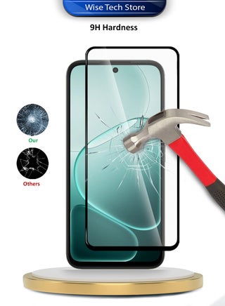 واقي شاشة زجاجي مقوّى كامل الغطاء بكامل الغراء لسلسلة Oppo A6x 5G 2025 Premium E2E (MSGECN) - شفاف/أسود - view 3