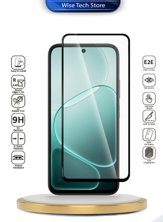 واقي شاشة زجاجي مقوّى كامل الغطاء بكامل الغراء لسلسلة Oppo A6x 5G 2025 Premium E2E (MSGECN) - شفاف/أسود - view 2