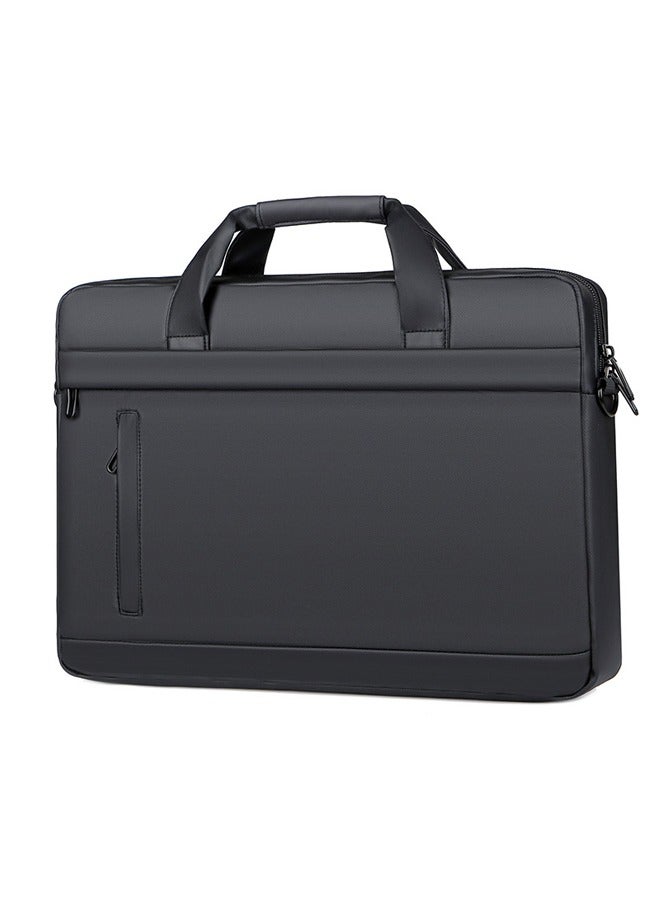 AVHUGOO Waterproof Laptop Bag 15.6 Inch - Large Capacity Minimalist Messenger Shoulder Bag & Tote, Business Travel Briefcase with Built-in Sleeve Compartment for MacBook, Notebook, Office Work Essentials (Black)  - Image 1